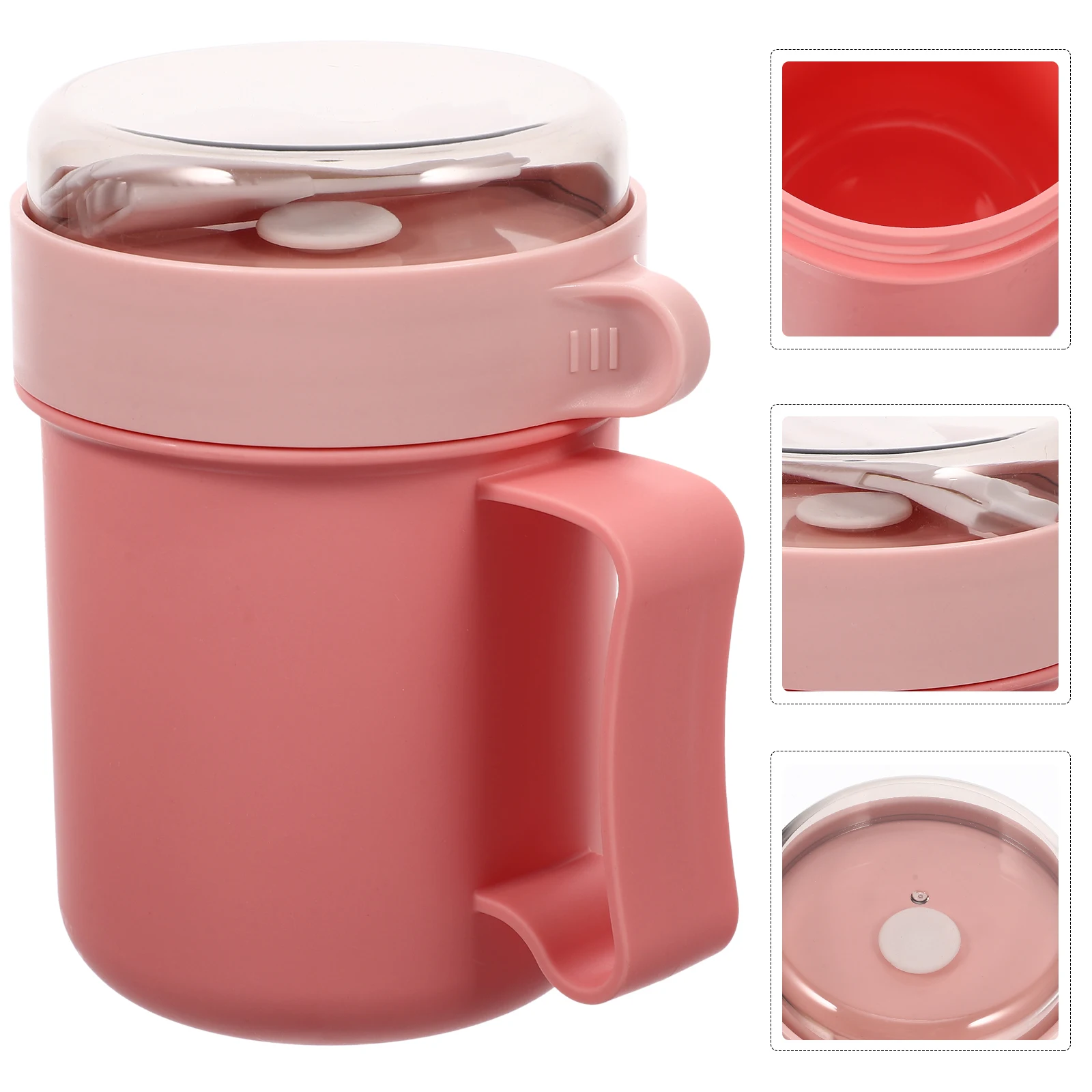 

1 Set Of Breakfast Cup Portable Cereal Container Microwave Safe Leakproof Oatmeal Cup For Outdoor Travel Office Multi-Function