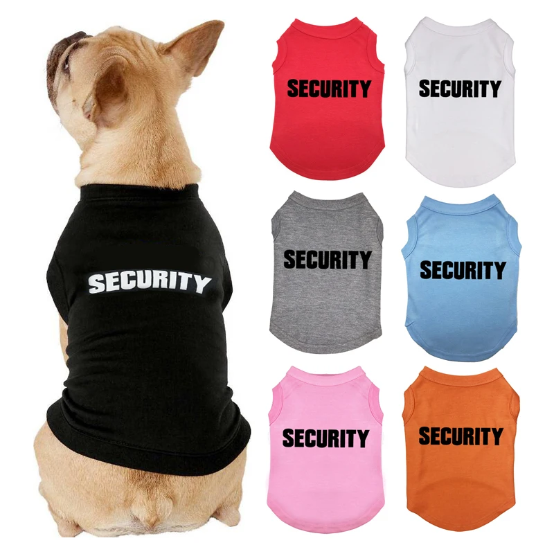 French Bulldog Clothing Security Summer Clothes for Dogs 100% Polyester Dog Shirt Bottoming T-shirt for Small Dogs Yorkies