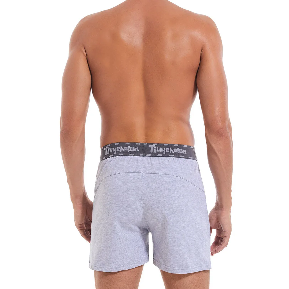 Shorts de algodão masculino, bottoms de sono, lounge, calça de pijama casual solta, cintura baixa, elástico na cintura, shorts respiráveis