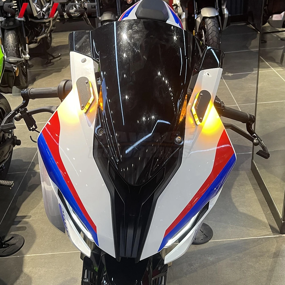 S1000RR 2025 LED Invisible Turn Signal Light For BMW M1000RR S1000RR 2024 Motorcycle Accessories Indicator Blinker Mirror Plate