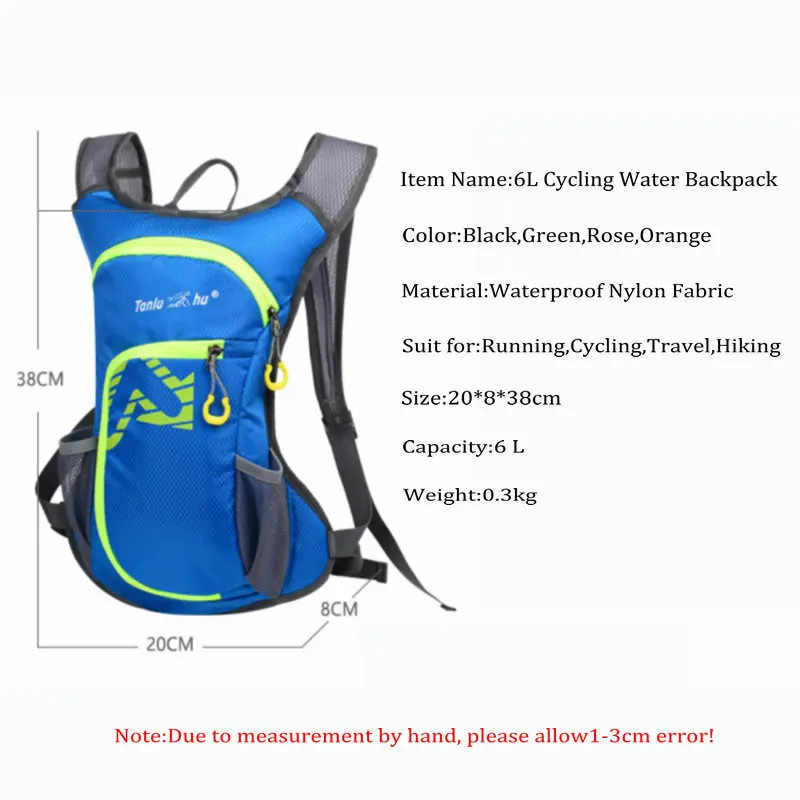 6L Outdoor Sport Bag Hydration Backpack Ultralight Water Bag Breathable for Mountain Bike Bicycle Cycling Riding Travel