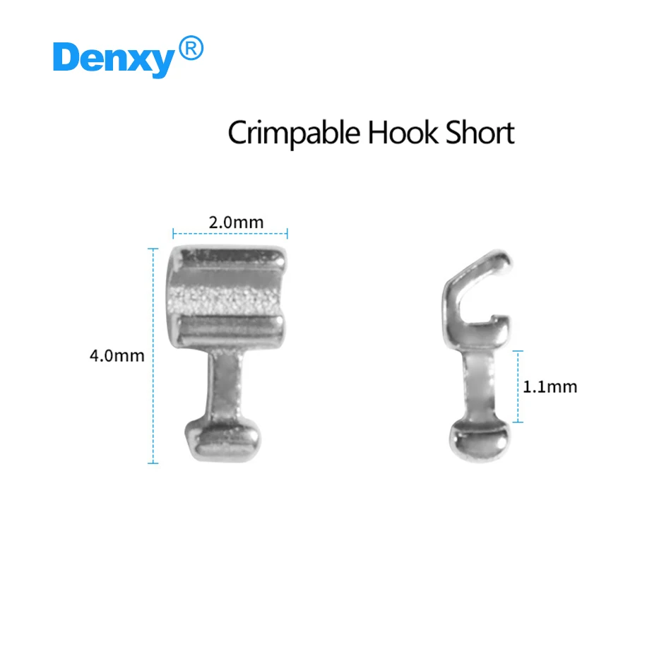 Denxy 50 Stück Zahnmedizinische Quetschbare Haken, Kurz/Mittel/Lang, für Kieferorthopädische Brackets, Zahnspangen, Zahnarztpraxis – Detail 8