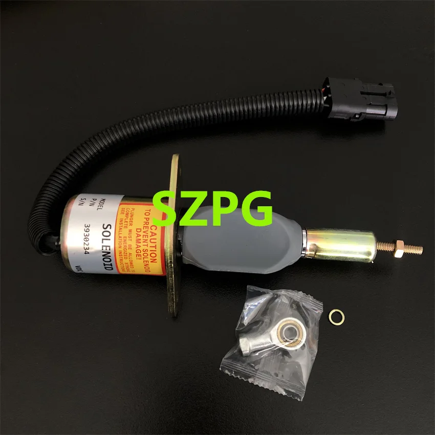 For 24V Engine Fuel Shutdown Solenoid Valve 3930234 For Cummins 6ct 8.3 Komatsu