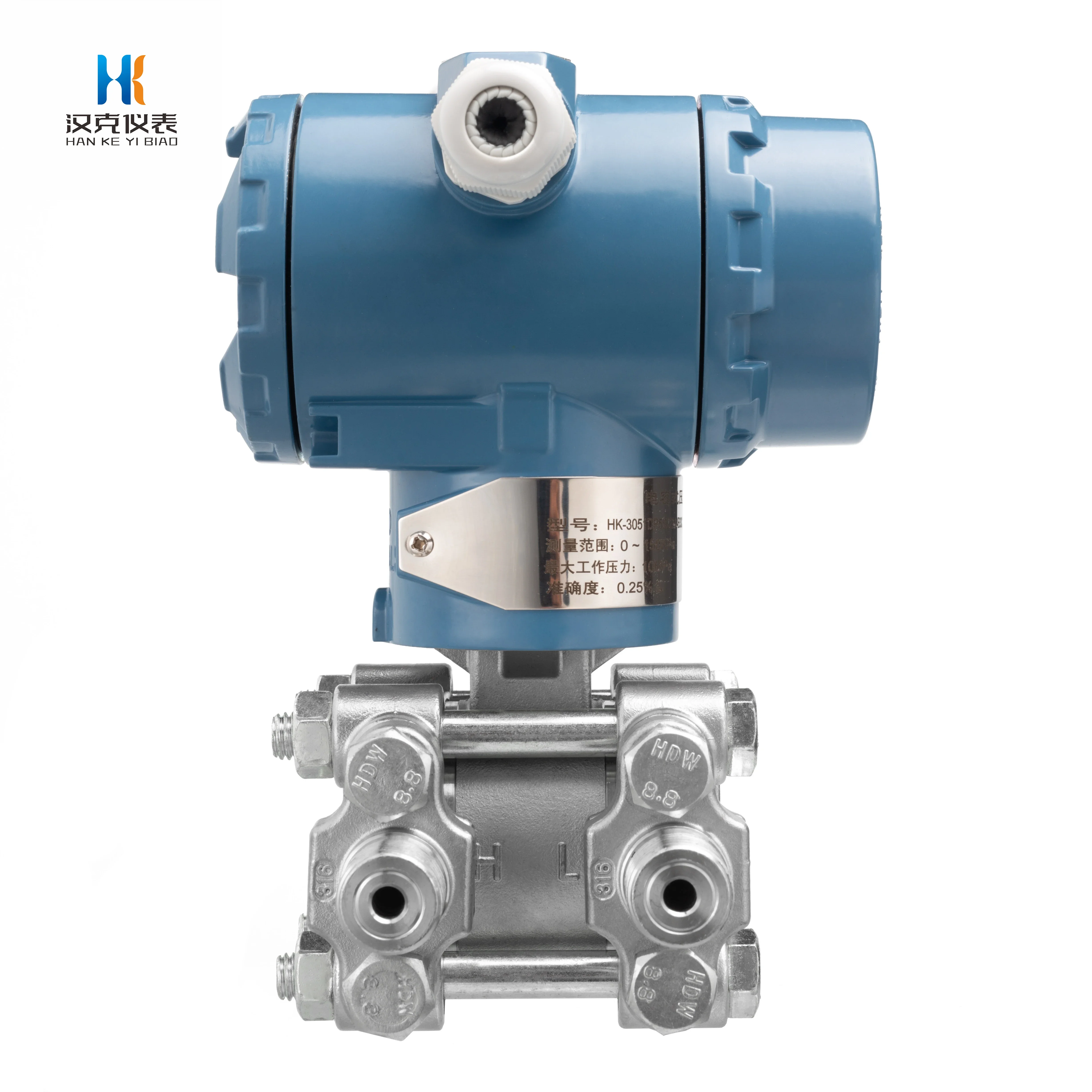 Hank 3051 4–20 mA Hart Gas-Flüssigkeitsdruck-Niveausensor, hohe Genauigkeit, 0,075 % intelligenter Differenzdrucktransmitter