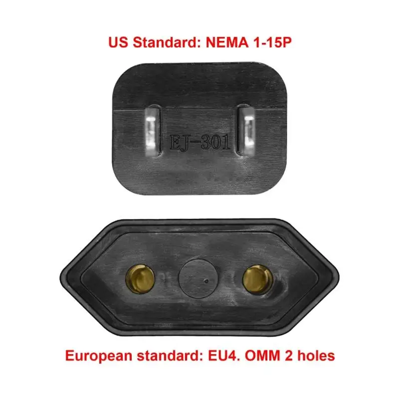 R9uf Multipurpose 12 بوصة سلك محول كهربائي أوروبي أمريكي يضم 2 دبوس المقابس وتوافق مقبس الاتحاد الأوروبي