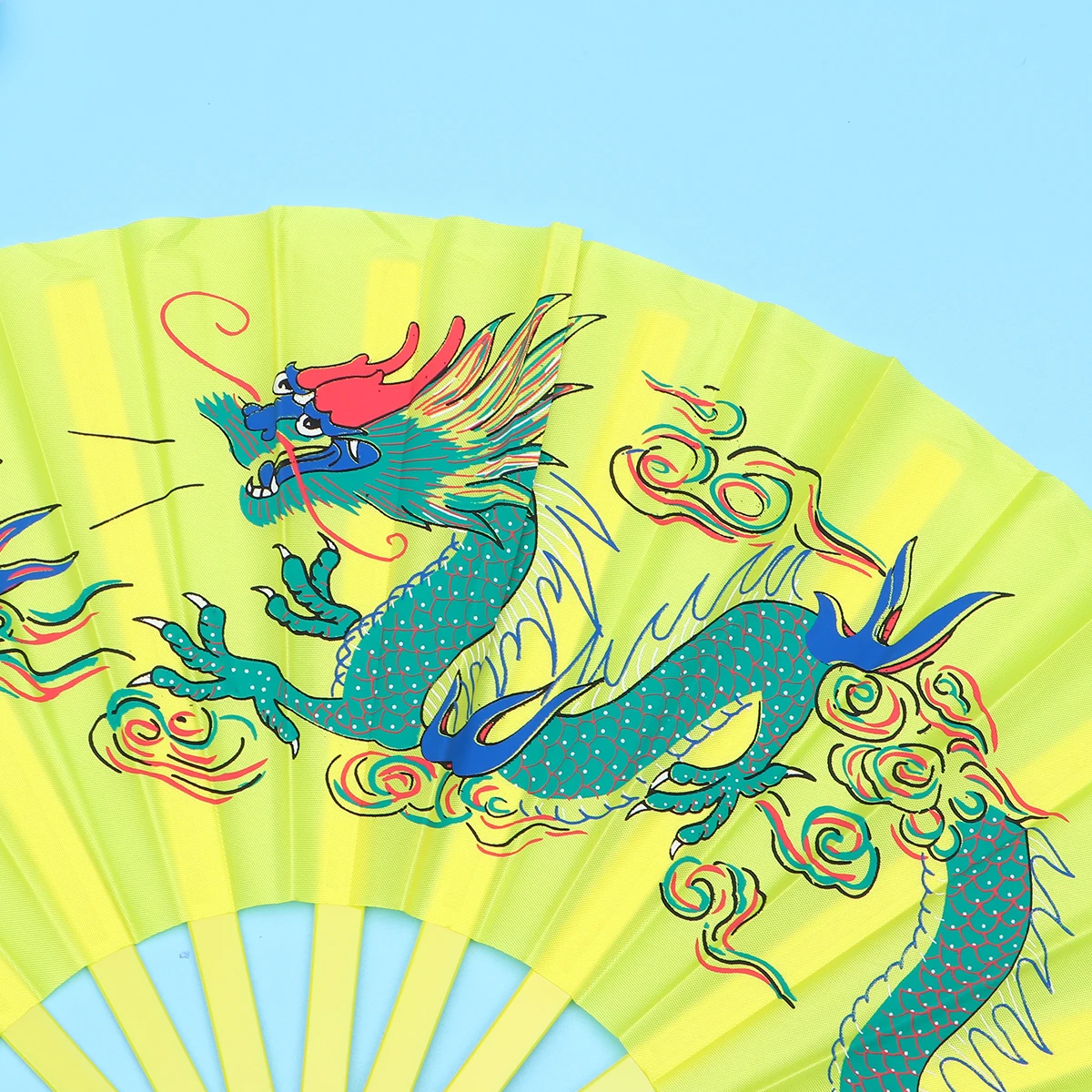

Colored Dragon Fan Dance Chinese Kung Fu Hand Folding Style Tai Handheld Kungfu Taichi