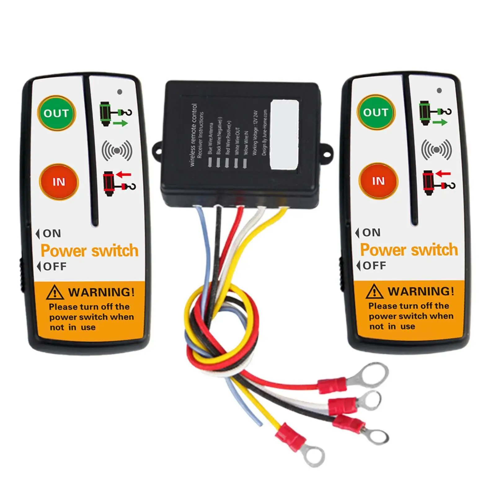 12V Winch Remote Control Kit with 2Pcs 12V Wireless Winch Remote 12V Handset