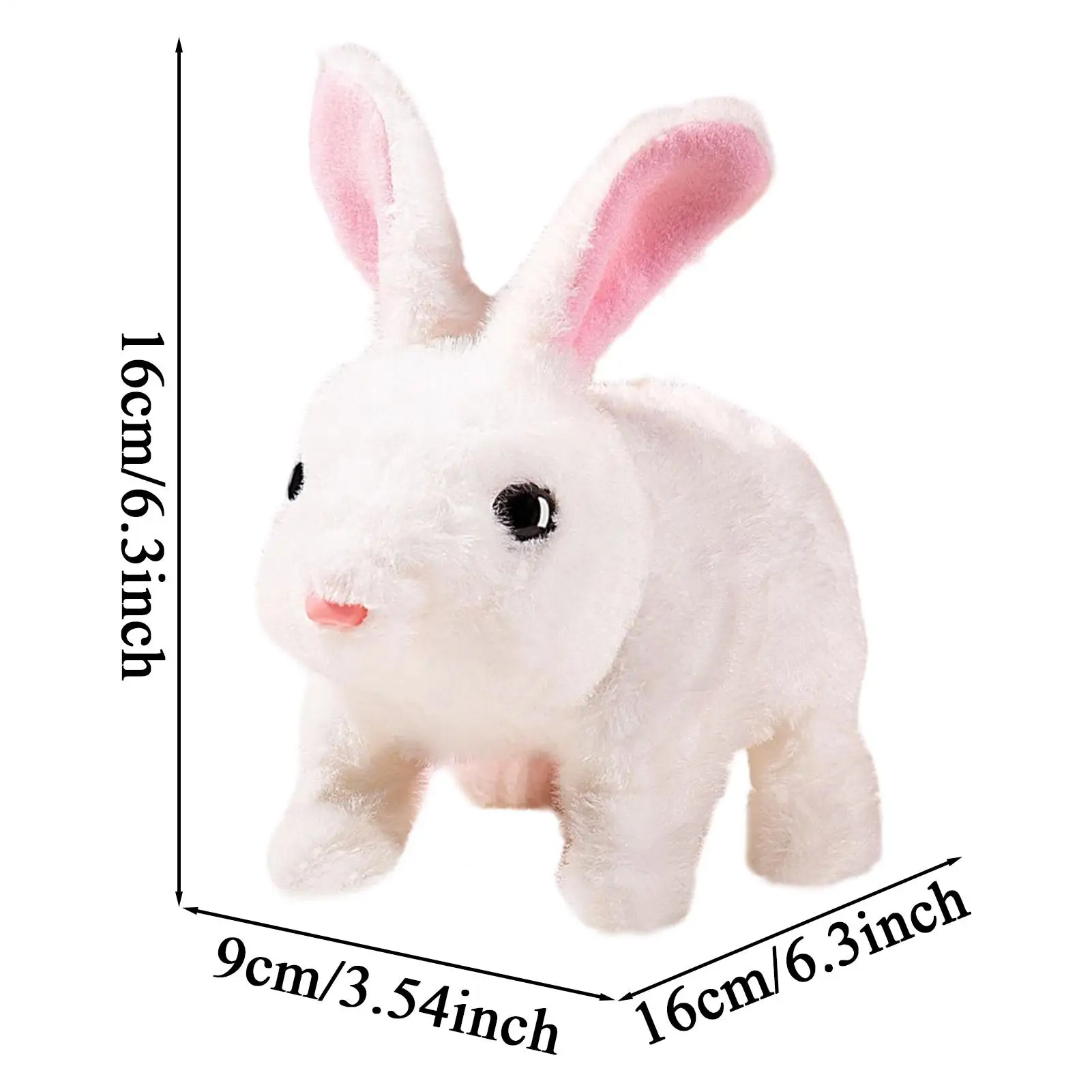 حيوان رفيق للأطفال، حيوان أرنب كهربائي مع أصوات، لعبة أرنب قطيفة للأطفال الأولاد والبنات، رأس السنة الجديدة وعيد الفصح