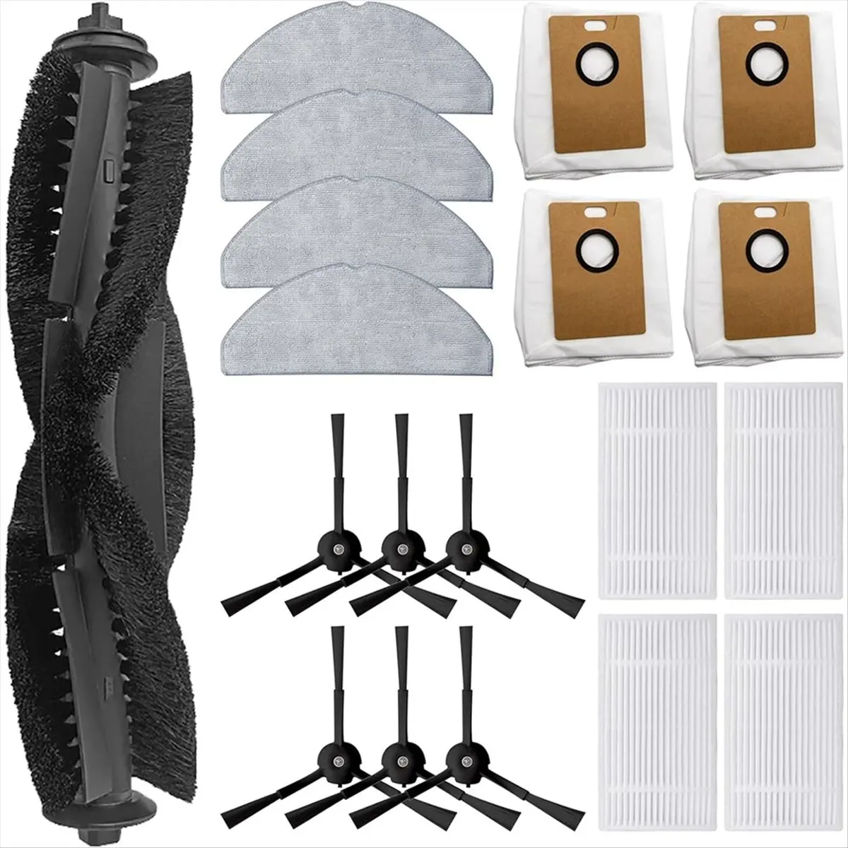 A169U Aug. 19PCS for RV30 Max /RV30 /RV20 Max /RV20 Vacuum Parts Main Side Brush Filters Mop Cloth Dust Bags