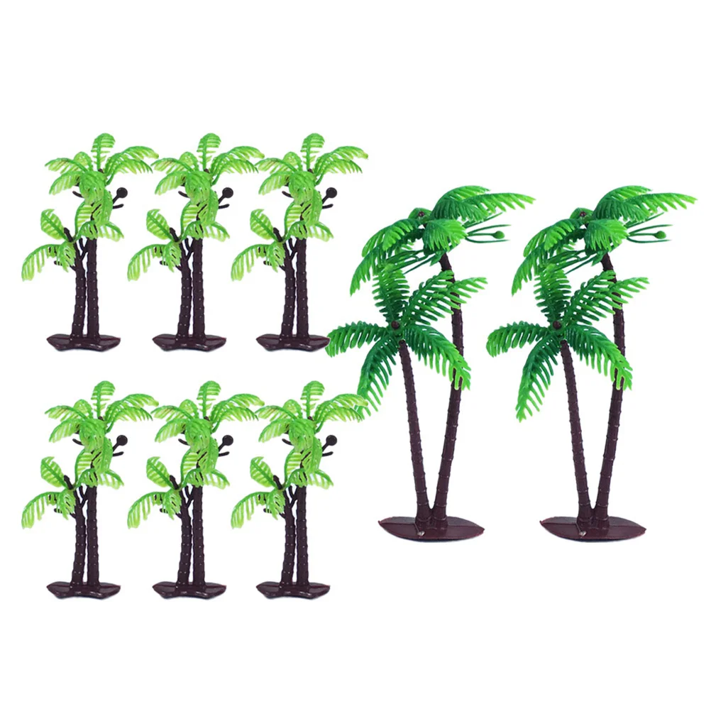 

8PCS Coconut Toppers Green Birthday Decorations Dessert Birthday Cake Decor Cards Party Supplies Cake Accessories