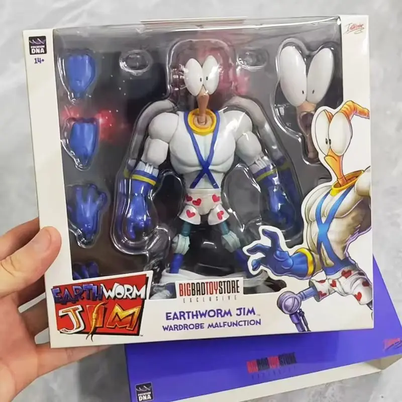 Earthworm Jim 1/12 Action Figure Set - Worm Body With Jim 1.0 & 2.0 Heads Psy-Crow & Bob The Killer Models Collectible Toys