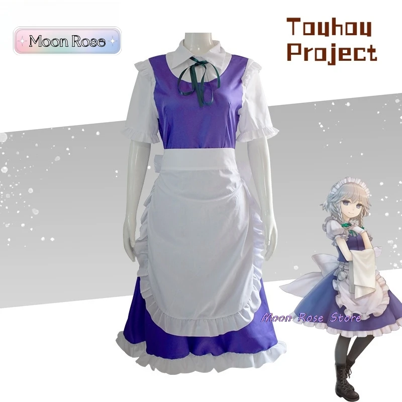 

Izayoi Sakuya Adult Costume Touhou Project Woman Maid Outfit Anime Cosplay Custumes Women's Costumes Halloween Kid Cosplays Men