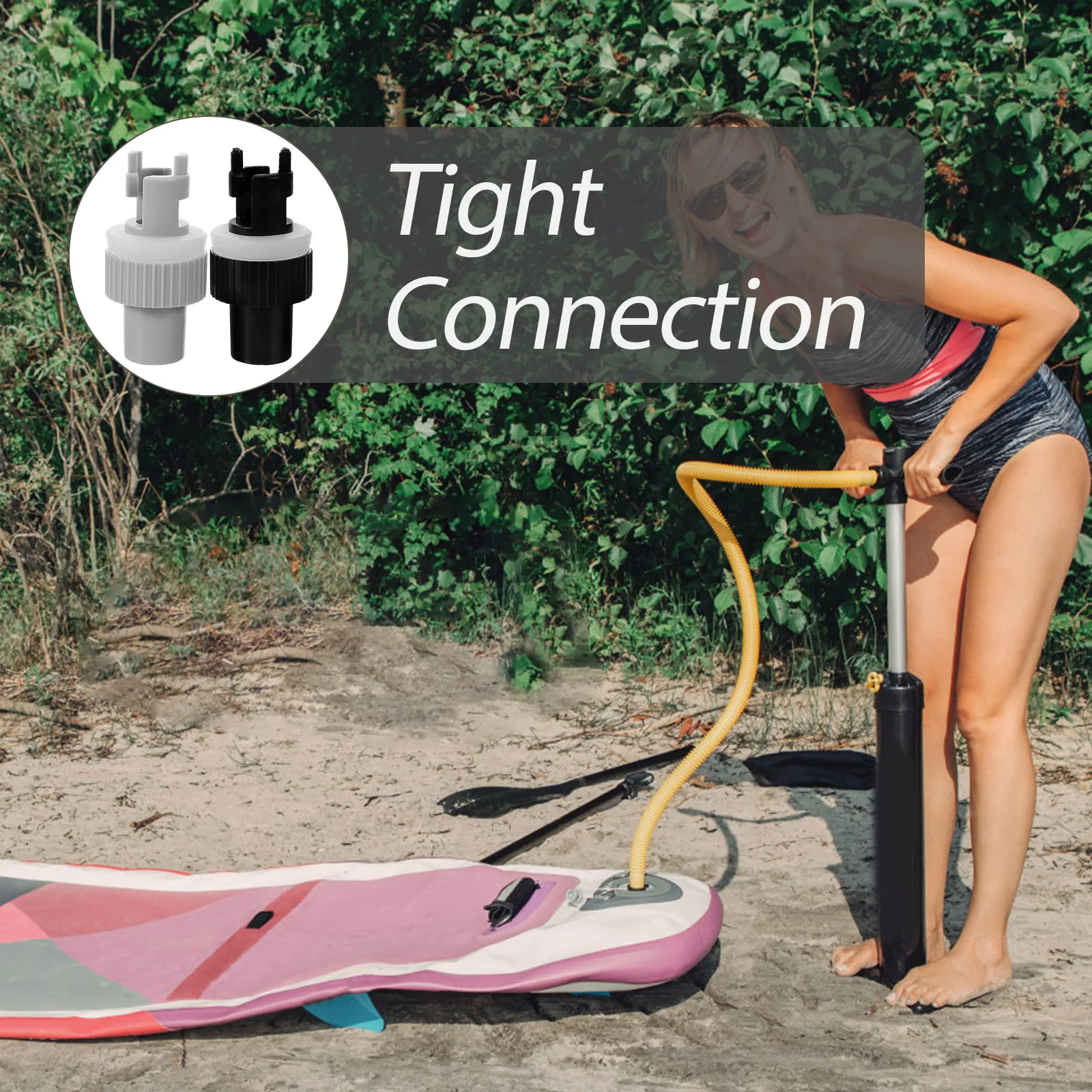 

2pcs Air Valve Adapter For Kayak Quick Connect Durable Plastic Boat Inflatable Repair Tool Anti-Leakage Device Fast