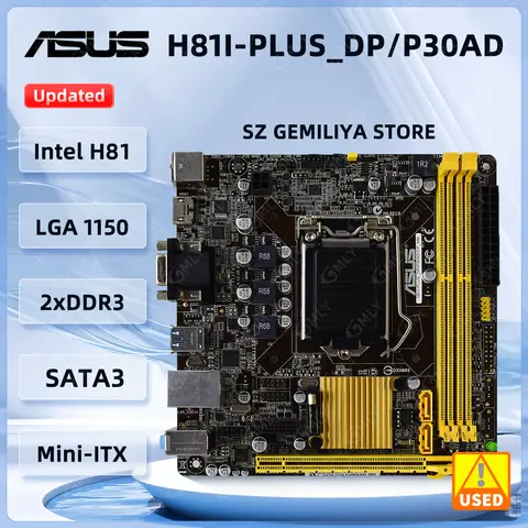 ASUS H81I-PLUS Mini ITX carte mère LGA 1150 intel H81 DDR3 16G H81I-PLUS_DP/P30AD prise en charge Core i3-4130 i3-4350 i3-4170 i5-4570