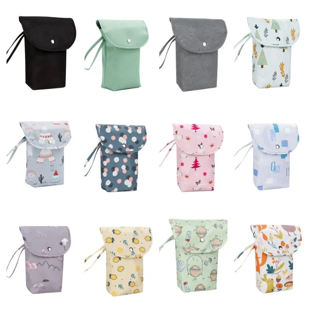 Bolsa de pañales portátil de dibujos animados para bebé, tela Oxford, bolso de mamá de gran capacidad, bolsa de almacenamiento de pañales impermeable de mano para recién nacido