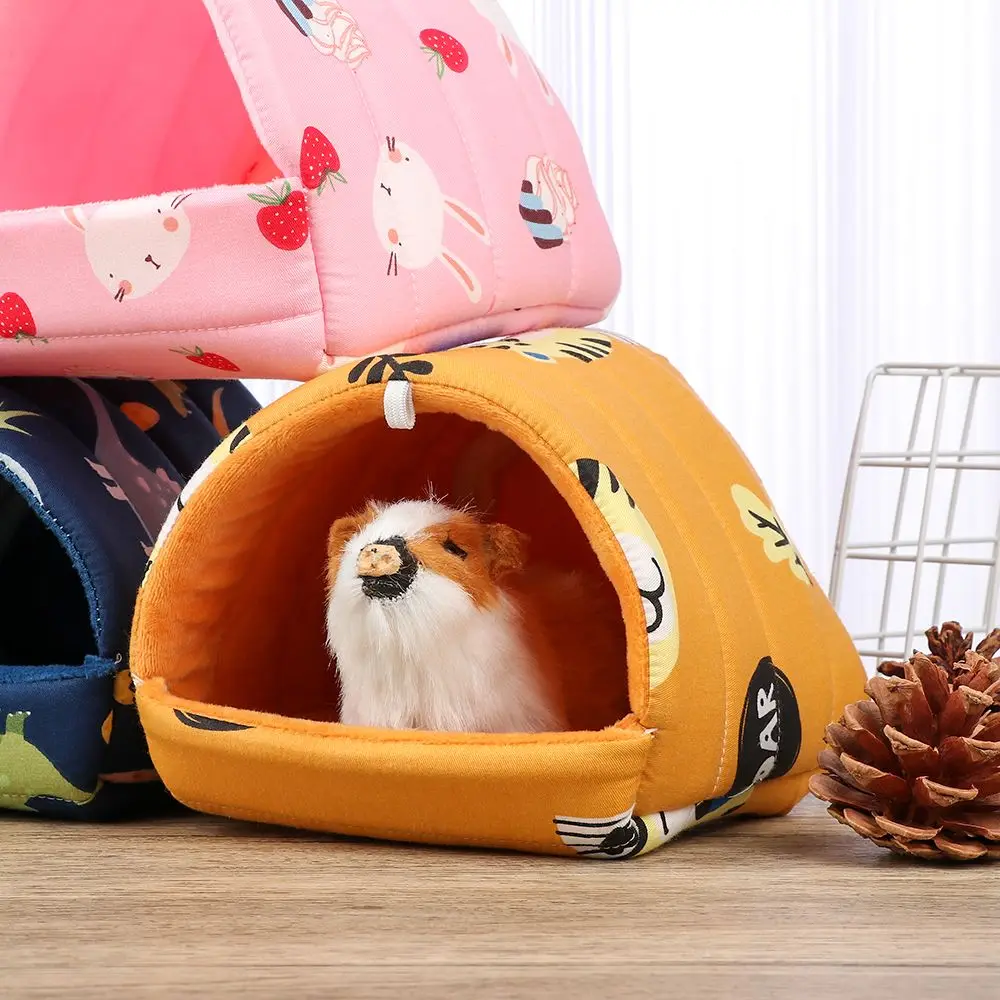 Colorful Comfortable Mini Cage Rabbit Squirrel Small Animal Sleeping Bed Guinea Pig Nest Hamster House Warm Mat