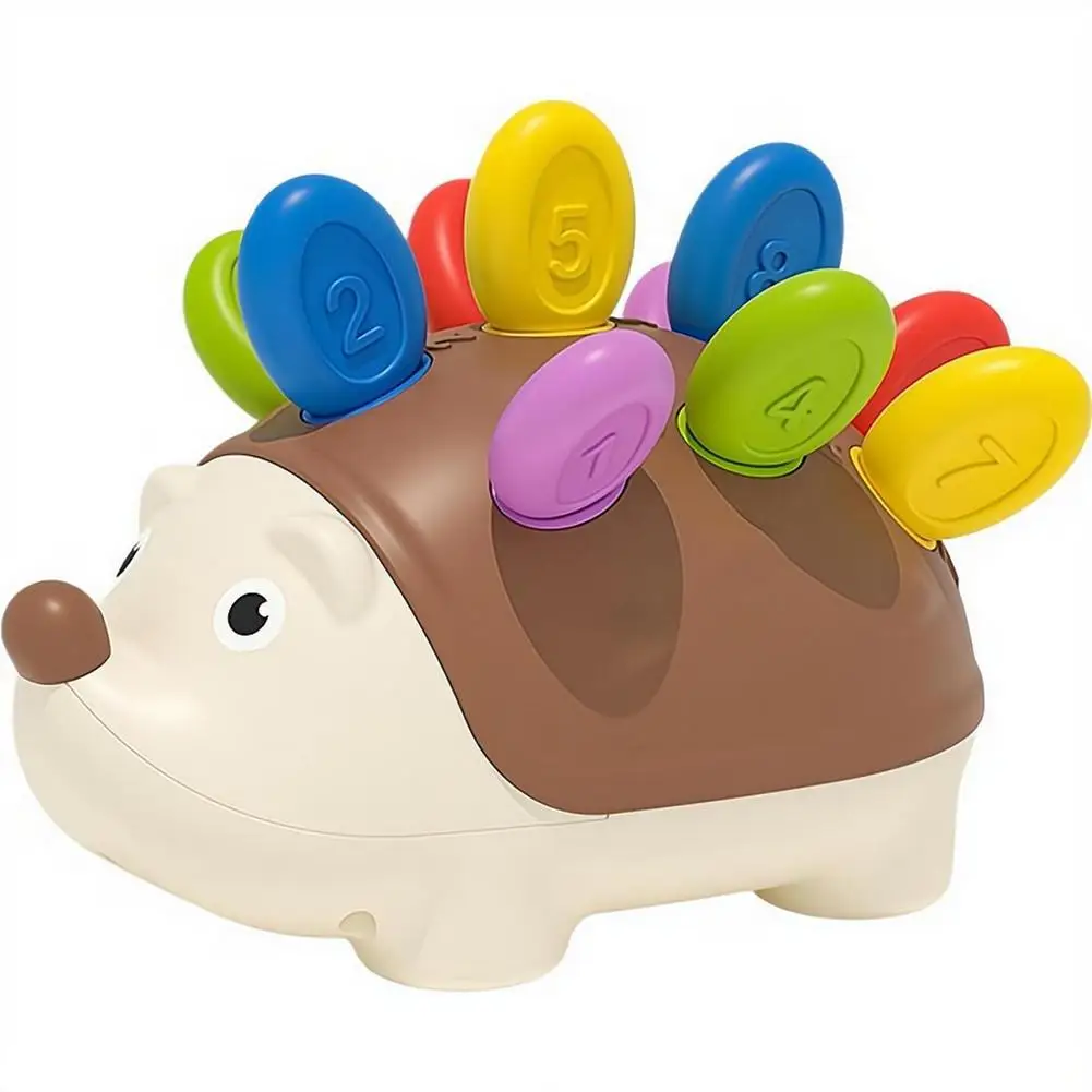 1Pc New Children's educational puzzle toy featuring stuffed hedgehog, with number matching and assembly features