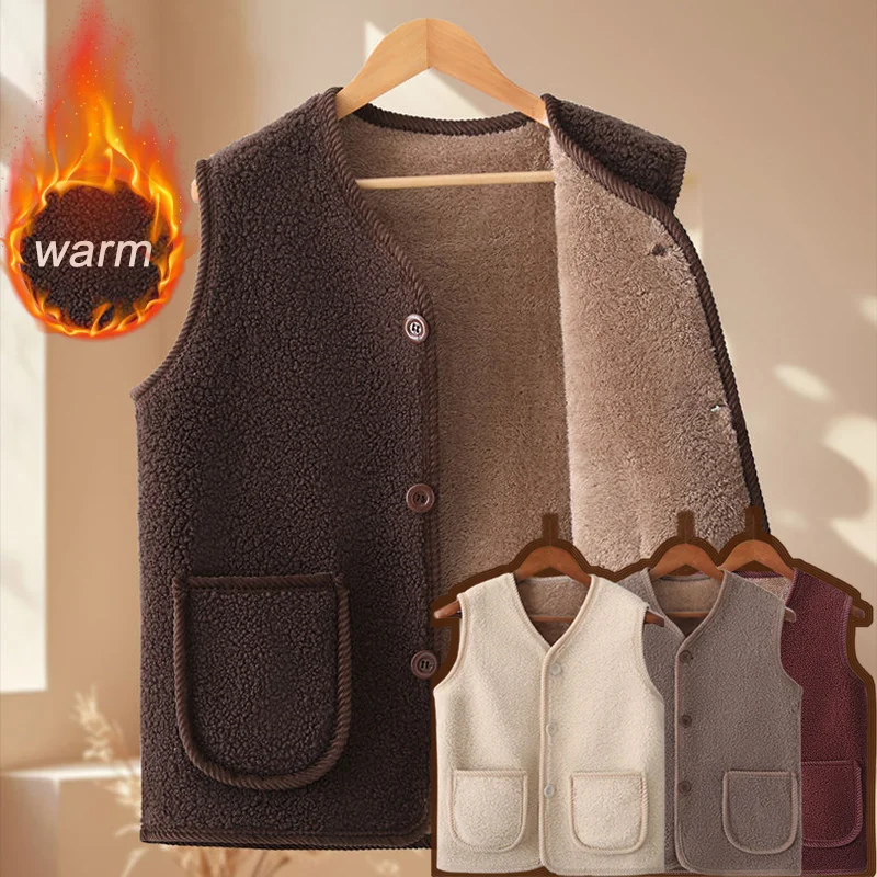 

Женский жилет с несколькими сценами, осень 2022, флисовая искусственная овчина, без рукавов с карманами, повседневная зимняя одежда
