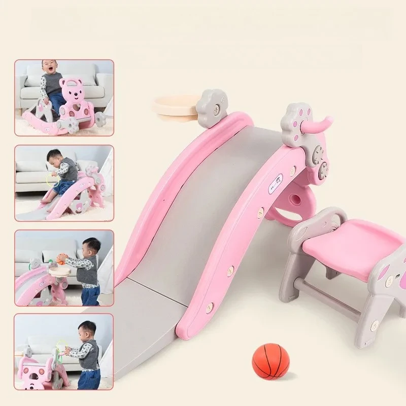 2025 حصان هزاز بلاستيكي داخلي جديد للأطفال والرضع، لعبة منزلق 2 في 1 قابلة للفصل، شريحة حصان هزاز