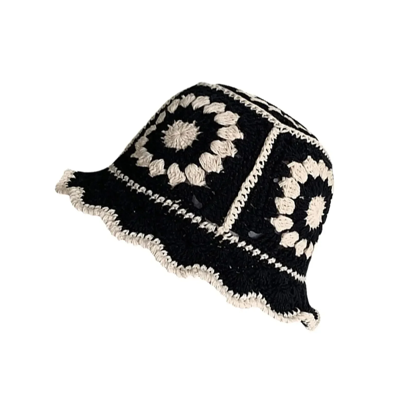 

Crochet Bucket Hat for Women Knit Handmade Foldable Floppy Beach Hat Fashion Cute Comfy and Casual