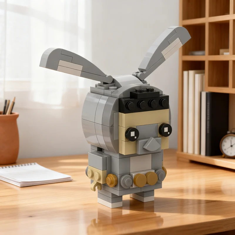 

117pcs MOC Brickheadz Fips Osterhase Easter Bunny Julien Bam Model Building Blocks Architecture Christmas Gifts Toy Idea