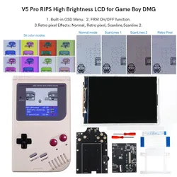 Kit di retroilluminazione LCD Pro V5 GBO IPS Schermo di ricambio Mod a 36 colori per Game Boy GBO/DMG Custodia Shell