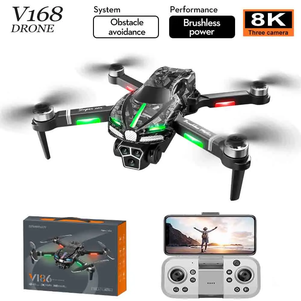 

V186 Drone 8K Professinal HD Camera 4K Obstacle Avoidance Quadcopter RC Helicopter Mini FPV Drone Aerial Aircraft for kid Adults