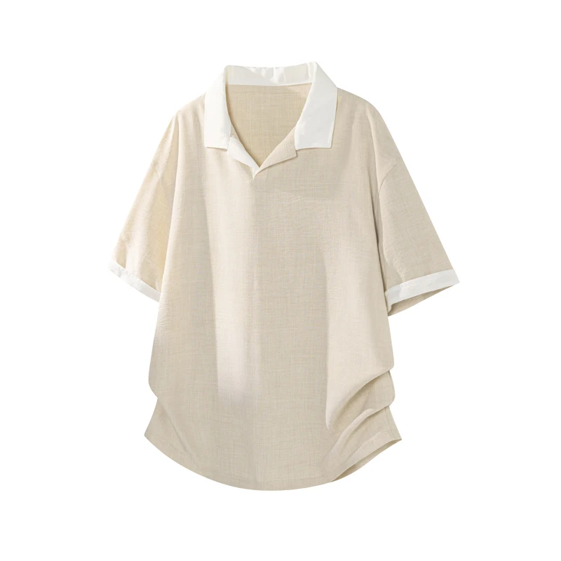 Summer Short Sleeved T-shirt Men Fashion Casual Lapel T-shirt Men Streetwear Korean Loose Polo Shirt Mens Top Large Size 4XL