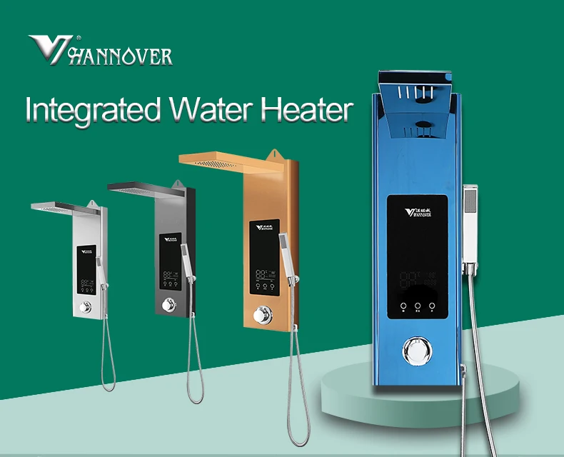 Hannover Hot Sale New Bathroom Electric Shower Panel CE CB Certificate Stainless Steel Geyser Water Heaters For Villa