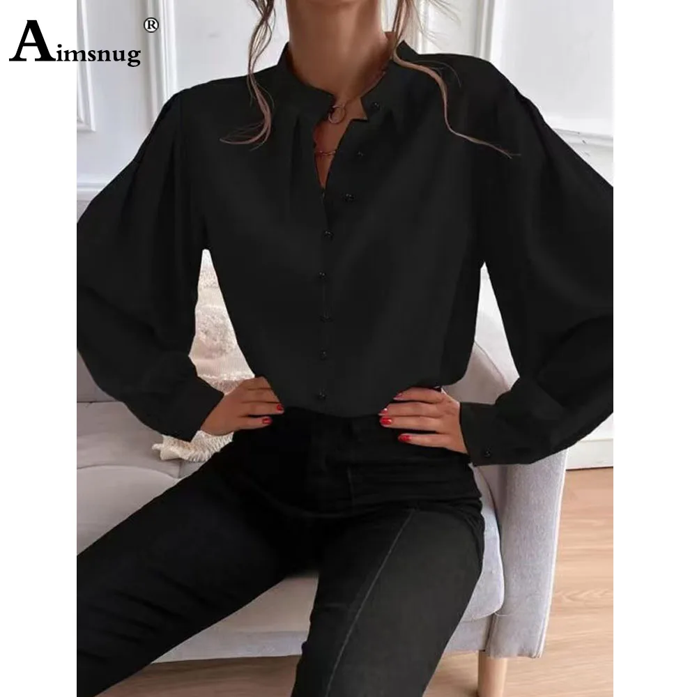 2025 Office Ladies 우아한 빈티지 블라우스 여성 셔츠 슬리브 탑 streetwear 오픈 스티치 공식 파티 셔츠 의류 플러스 사이즈