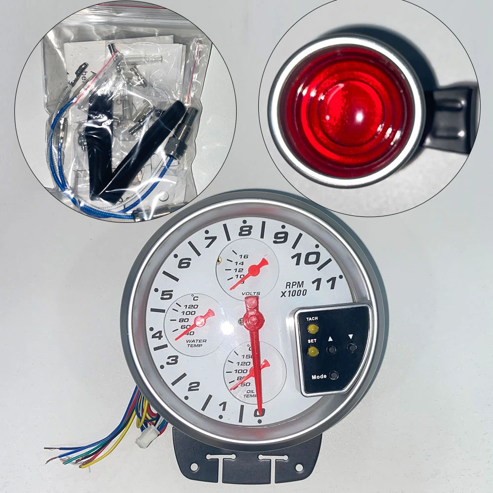 5" TYPE R 4-IN-1 TACHOMETER TACHOMETER WITH WATER TEMP OIL TEMP OIL PRESSURE AUTO METER AUTO GAUGE/CAR METER CAR PARTS