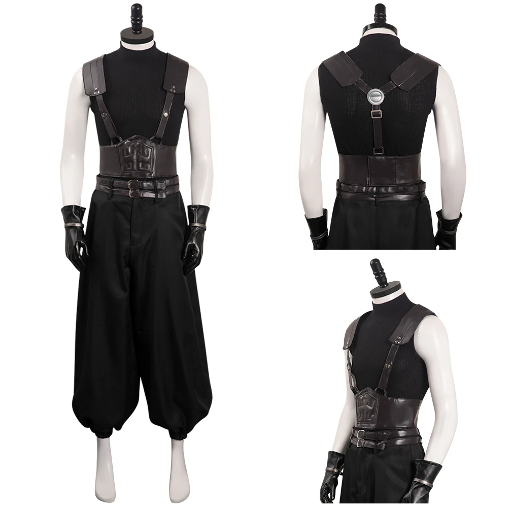 Crisis Core Final Fantasy VII Reunion Zack Cosplay Costume Outfits Men Boys Halloween Carnival Party Suit For Adult Disguise