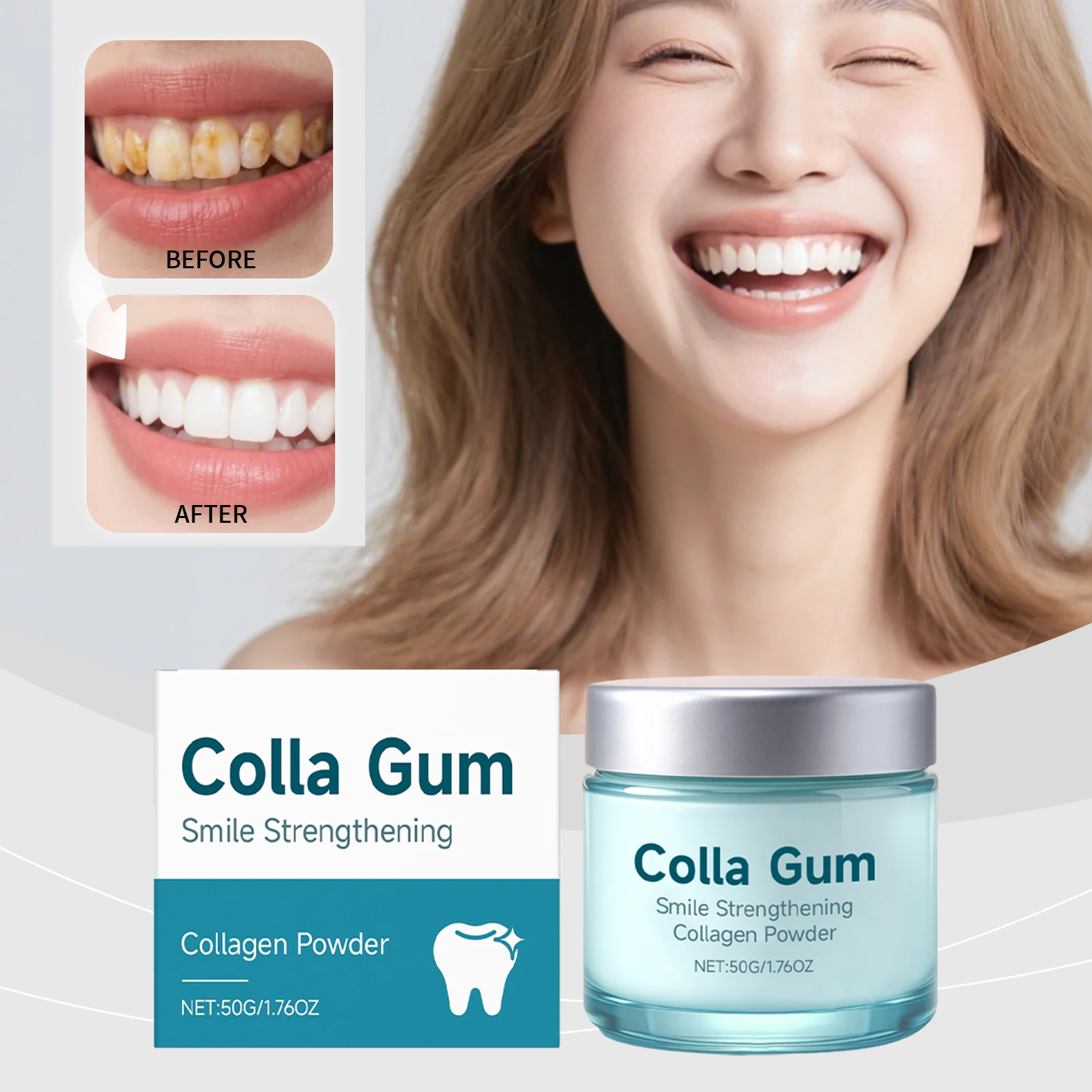 Teeth Whitening Powder - Collagen Brightening Tooth Powder For Brushing