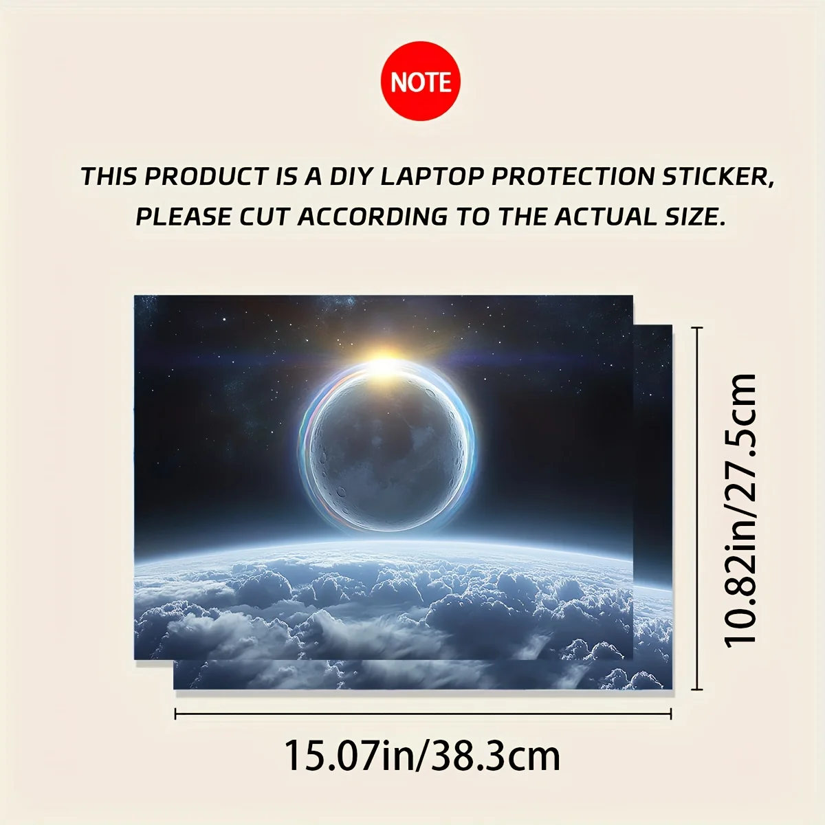 Custodia adesiva artistica per laptop in 2 pezzi, adesivo universale per netbook beige chiaro impermeabile resistente ai graffi, impermeabile, resistente ai graffi