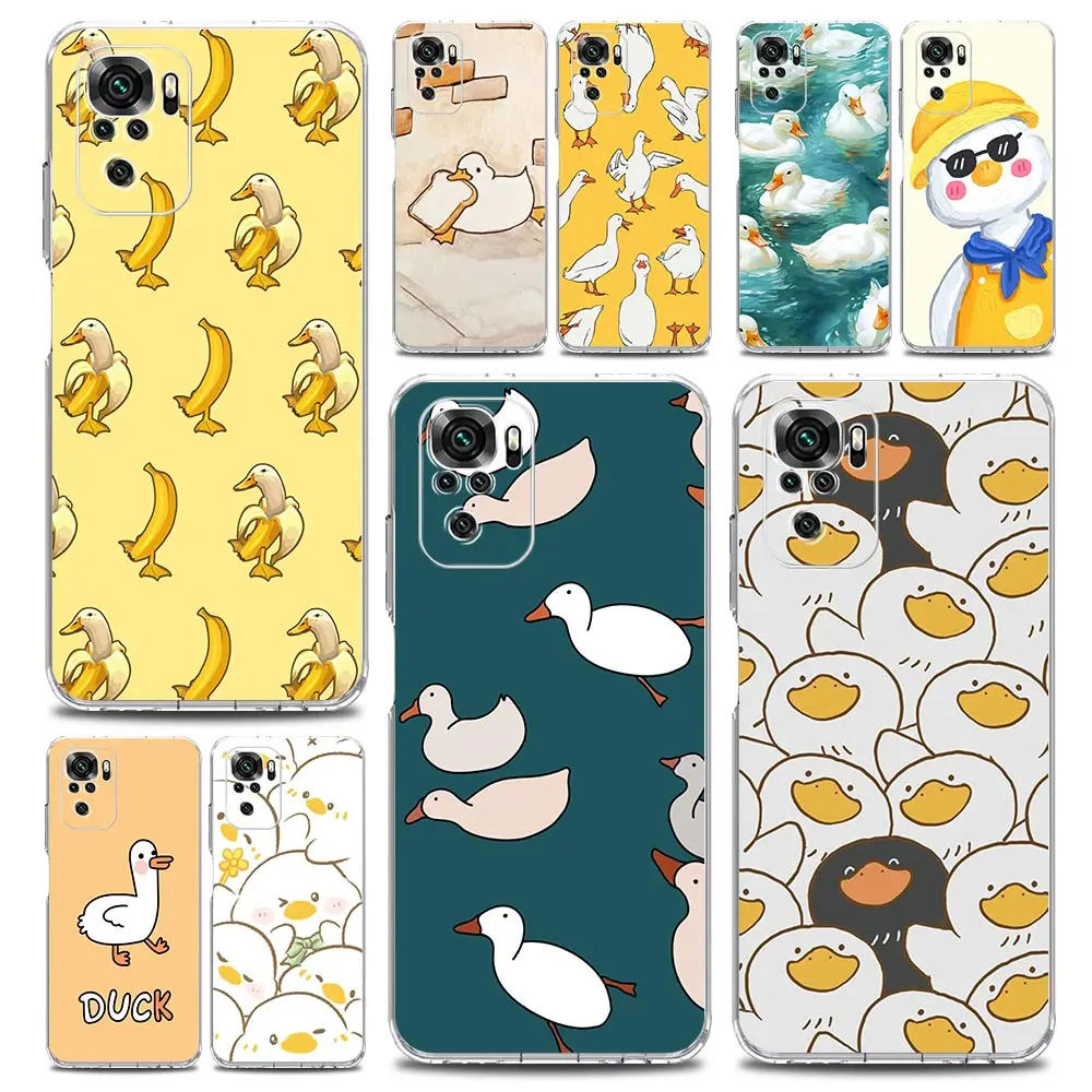 Phone Case For Xiaomi Redmi Note 13 12 5G 9S 9 8 10 11 Pro Plus 4G 9T 13C 12C10C 9C 9A 7 Clear Cover Cartoon Duck Goose Game