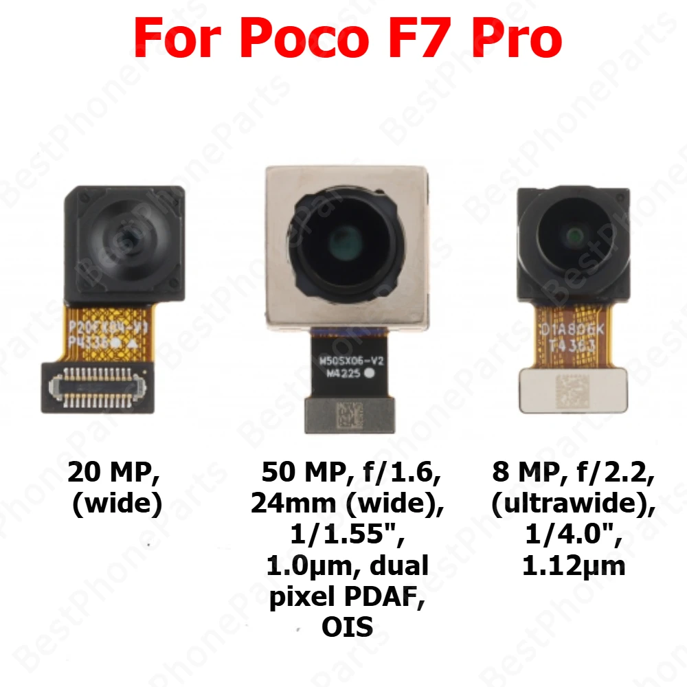 

Camera For Xiaomi Poco F7 Pro F7Pro Rear Backside Front Facing Frontal Selfie Back Camera Module Mobile Phone Replacement Parts