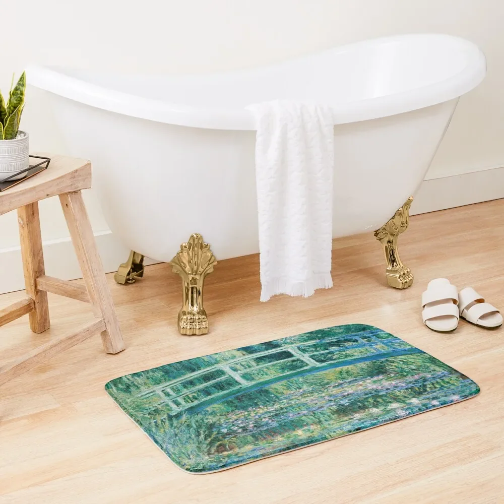 

1899-Claude Monet-Water Lilies and Japanese Bridge Bath Mat Living Room Rugs Rooms Bathroom Deco Floor Toilet Mat