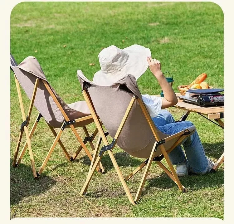 Silla plegable de aleación de aluminio para acampar al aire libre, sillón portátil de mariposa para acampar