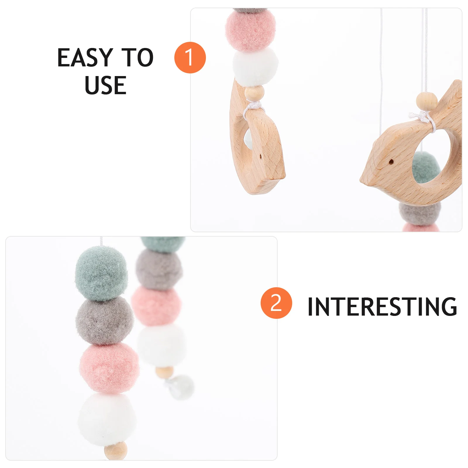 볼 바람 종소리 세련된 장식 아기 보육실 장식 유아용 침대 모바일 나무 교수형 장난감 기숙사