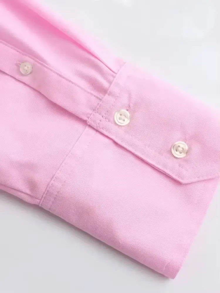 เสื้อเชิ้ตทรงหลวมแบบไม่สมมาตรสำหรับผู้หญิง แขนยาว ติดกระดุมด้านหน้า เสื้อผู้หญิง เสื้อท็อปสุดชิค แฟชั่น