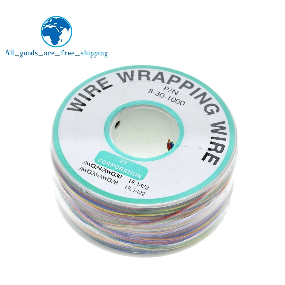 

Провод для обмотки 8 30AWG, изоляционный провод B-30-1000 UL1423, 0.25 мм, луженая медь, сплошной ПВХ-кабель, соединительный провод для макетных плат