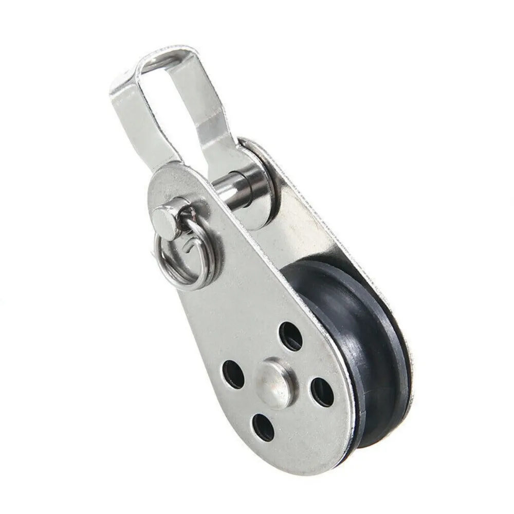 2pcs 304/316 Stainless Steel Pulley Single Wheel Nylon Sheave Lifting Rope Pulley 25mm Load Bearing Swivel