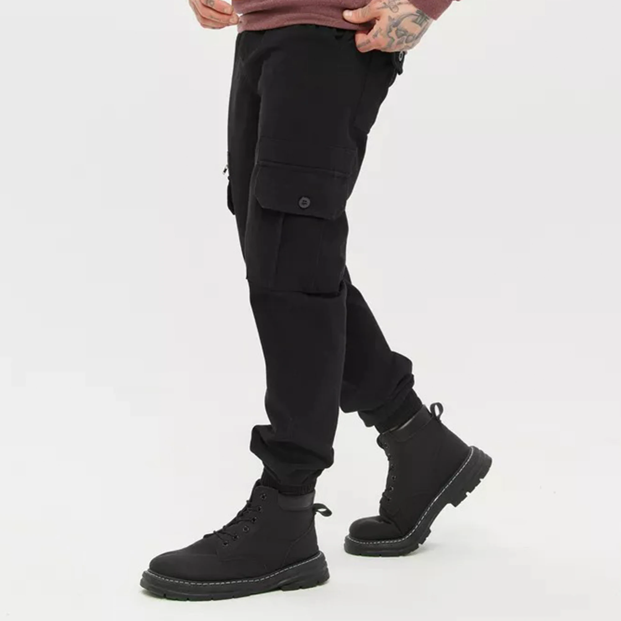 

Cotton Multi Flap Pockets Men's Fashion Straight Leg Cargo Pants Loose Casual Outdoor Pants Men's Work Pants For Hiking Tactical