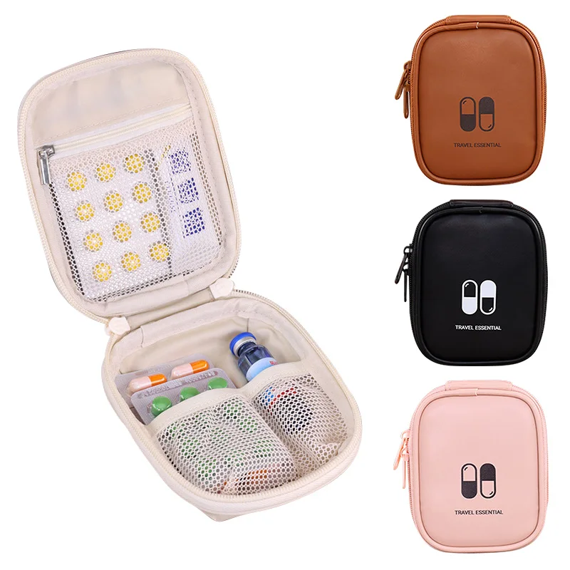 1pc Portable Medicine Storage Bag Pills Pouch Outdoor Travel Medicine Disperser Bags Home Mini First Aid Kit Bag with Zipper