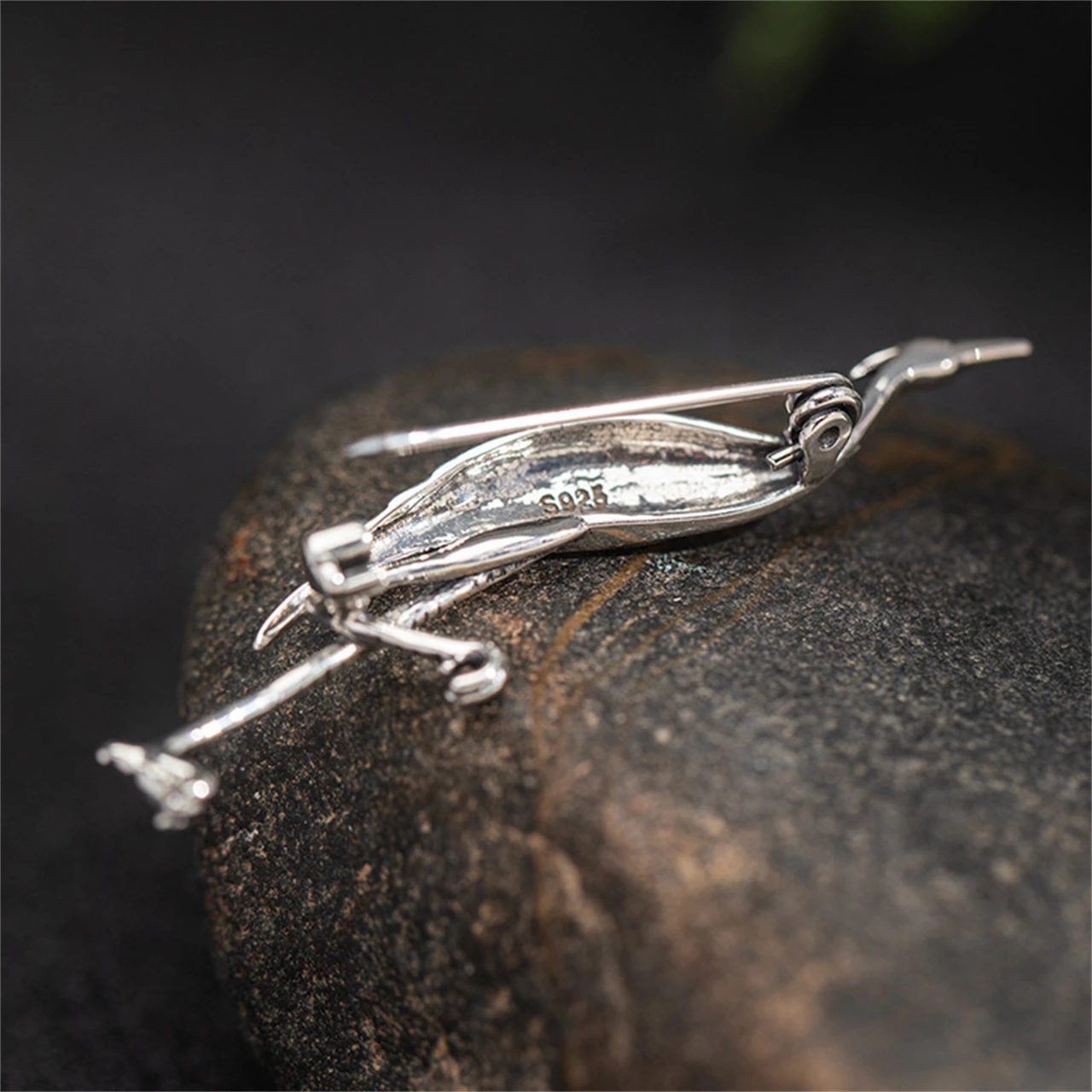 MeiBaPJ(New) 925 Sterling Original Design Red-Crowned Crane Needle Lapel Dress Brooch Men and Women Fine Charm Party Jewelry