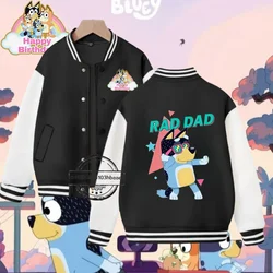 Bluey 2-14 years old boys and girls baseball uniforms Cartoon Print fashion Fall/Winter Jackets for kids Sweatshirts Super cheap