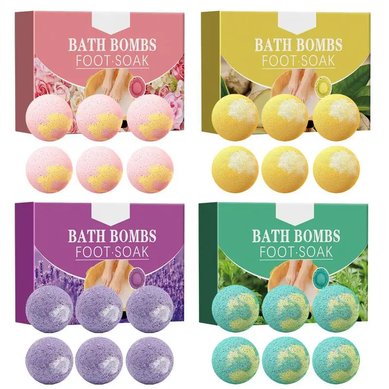 6pcs Herbal Essential Oil Bubble Bath Ball Bombs Flowers Scent Body Bathing Foot Spa Bomb Handmade Natural Bath Bathing Spa