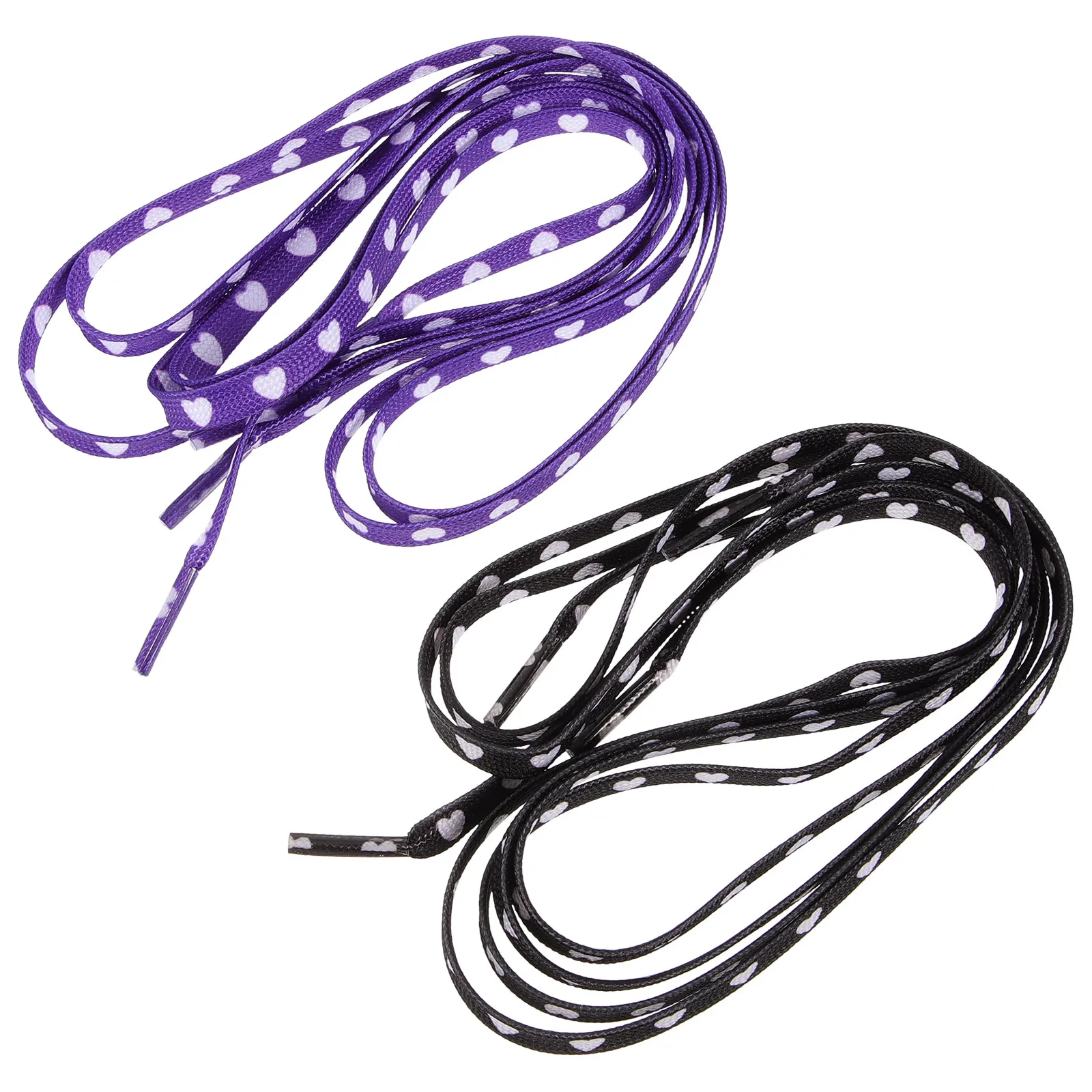 

2Pairs Heart Design Shoelaces Premium Personalized Flat Shoe Straps for Sneakers Casual Shoes Sports Shoes Decorative