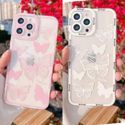 Cute Butterfly Couple Case for Xiaomi Redmi Note 13 Pro 12 4G 11 10 9 13 Pro Plus 12S 11S Redmi 12 13C Note 13 5G Flower Cover