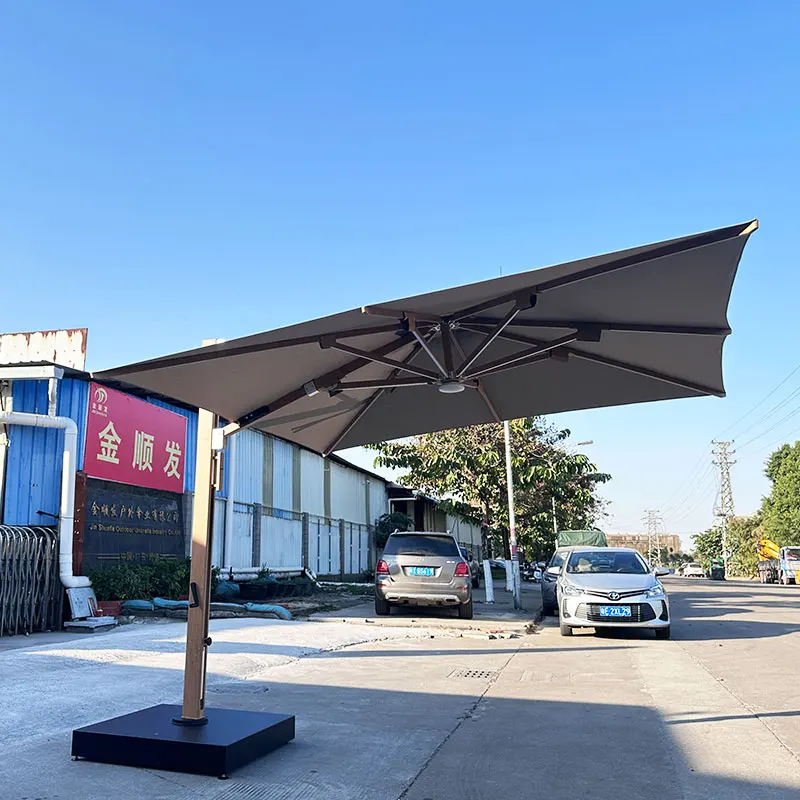 High Quality 3m Radii Aluminum Patio Umbrella Square Shape Sun Shade For Outdoor Furniture Gardens Beaches Hotels-Factory Price